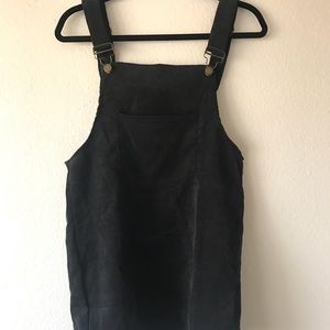 Black corduroy dress overall
